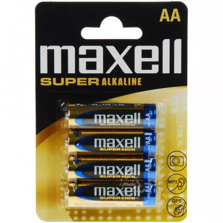 Maxell LR6 4BP AA Super, výkonná alkalická baterie 1,5 volt