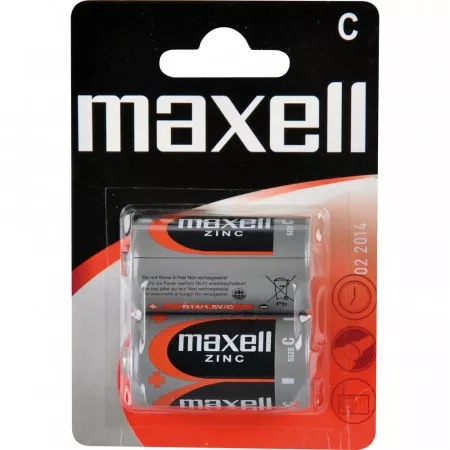 Maxell R14 2BP C Zn, zinková baterie malý monočlánek 1,5 volt