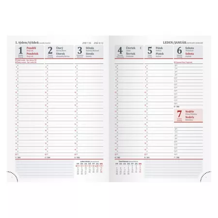 MFP diář 2024 T805 PU týdenní blue s gumkou 7781276