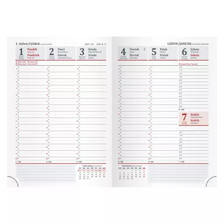 MFP diář 2024 T805 PU týdenní brown s gumkou 7781275