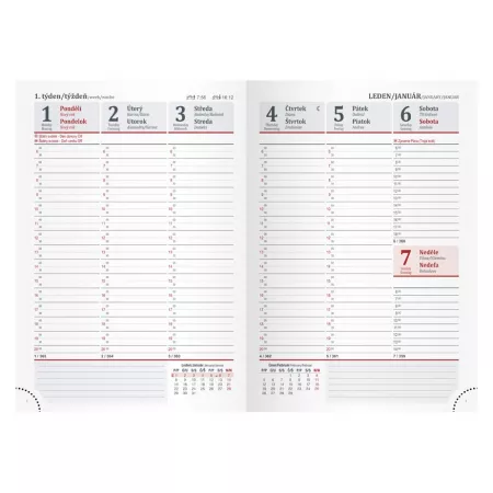 MFP diář 2024 T805 PU týdenní gray s magnetem 7781273