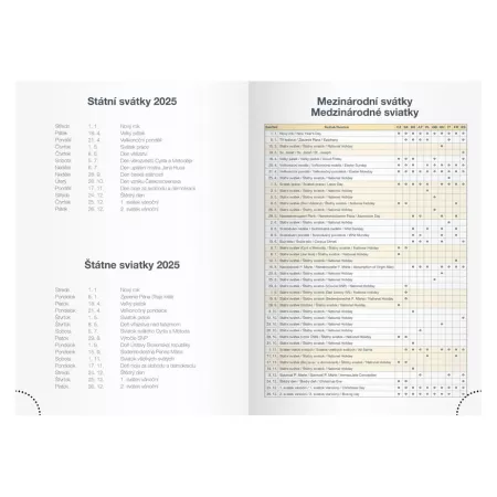 MFP diář 2025 D801 PU potištěný 2 denní 7781342
