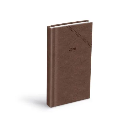 MFP diář 2026 D802 PU dark brown 90x170mm 7781498
