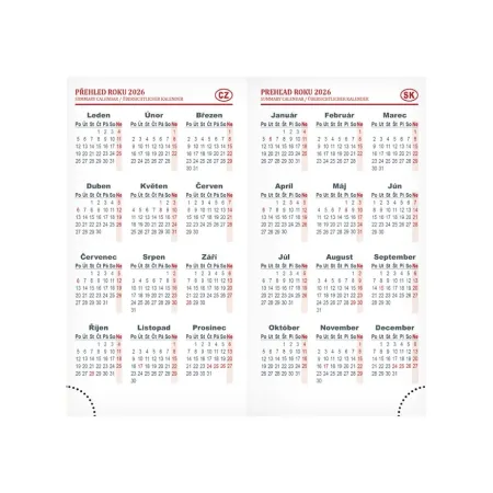 MFP diář 2026 D802 PU dark brown 90x170mm 7781498