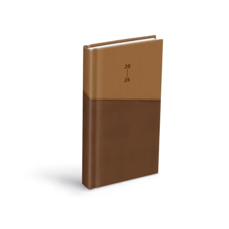 MFP diář 2026 D802 PU dark brown/beige 90x170mm 7781497