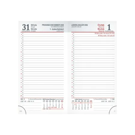 MFP diář 2026 D802 PVC dark gray 90x170mm 7781494