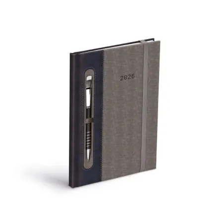 MFP diář 2026 T805 PU dark blue/gray - na propisku s gumkou 7781481