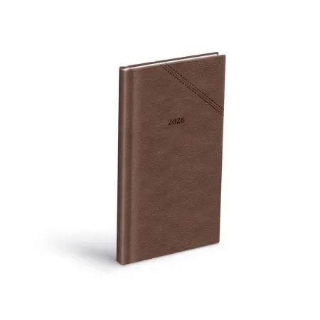 MFP diář 2026 T806 PU dark brown 90x170mm 7781514