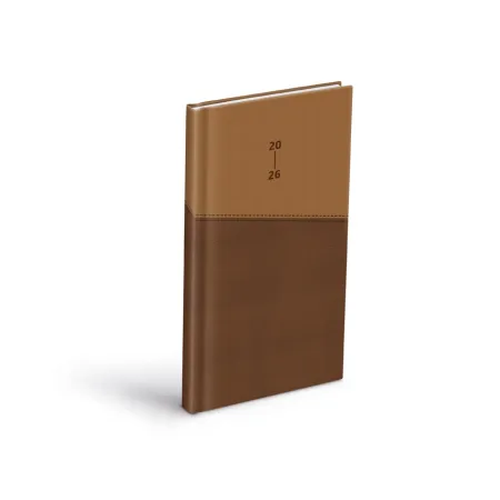 MFP diář 2026 T806 PU dark brown/beige 90x170mm 7781513