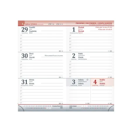 MFP diář 2026 T806 PU gray/dark gray 90x170mm 7781512