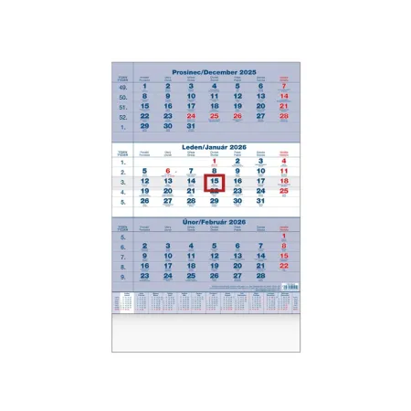 MFP kalendář 2026 nástěnný Tříměsíční 1061640