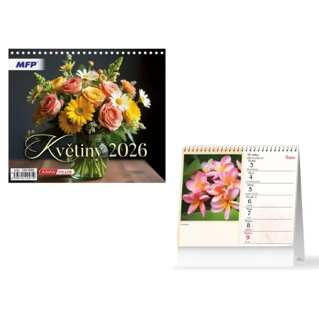 MFP kalendář 2026 stolní mini Květiny 1061666