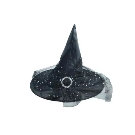 MFP klobouk čarodějnický černý pavučina 38x34cm 1042270