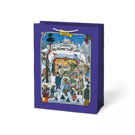 MFP vánoční dárková taška Josef Lada – modrá, 26×34×14 cm 5252665