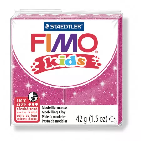 Modelovací hmota Fimo Kids 42g růžová se třpytkami