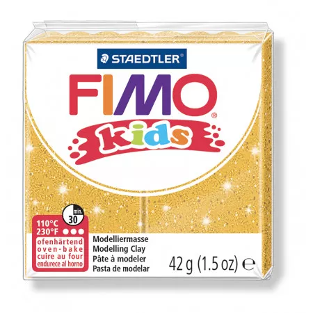 Modelovací hmota Fimo Kids 42g zlatá se třyptkami