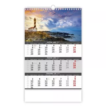 Nástěnný kalendář 2017 Helma, Pobřeží - 3měsíční N200-17