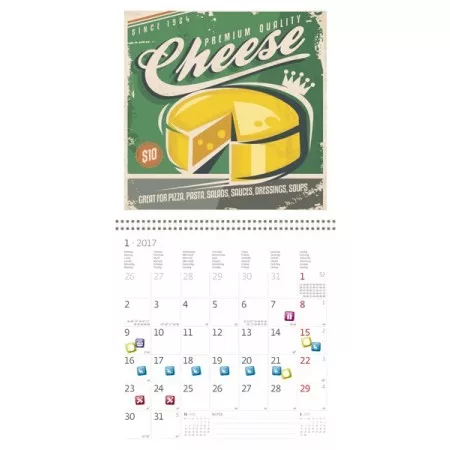 Nástěnný kalendář 2017 Helma, Retro LP16-17