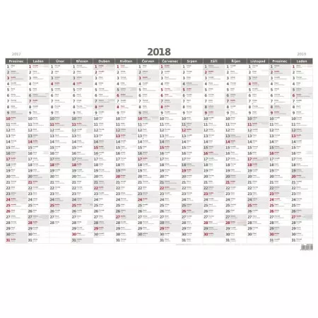 Nástěnný kalendář 2018 HELMA Plán.roční mapa A1 bezobrázková N181
