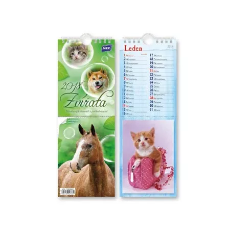 Nástěnný kalendář 2018 MFP pohlednicový Zvířata