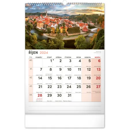 Nástěnný kalendář 2024 s extra velkým kalendáriem, 33 × 46 cm