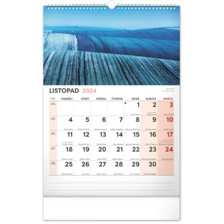 Nástěnný kalendář 2024 s extra velkým kalendáriem, 33 × 46 cm