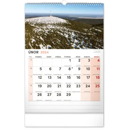 Nástěnný kalendář 2024 s extra velkým kalendáriem, 33 × 46 cm