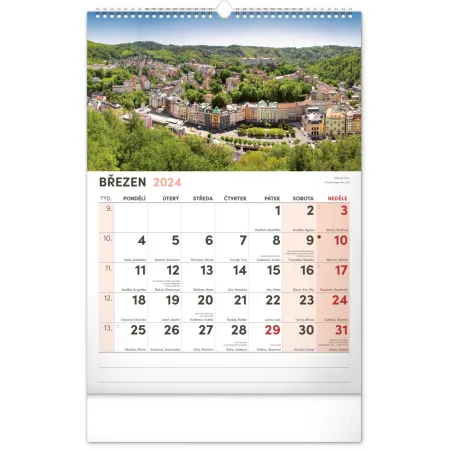 Nástěnný kalendář 2024 s extra velkým kalendáriem, 33 × 46 cm
