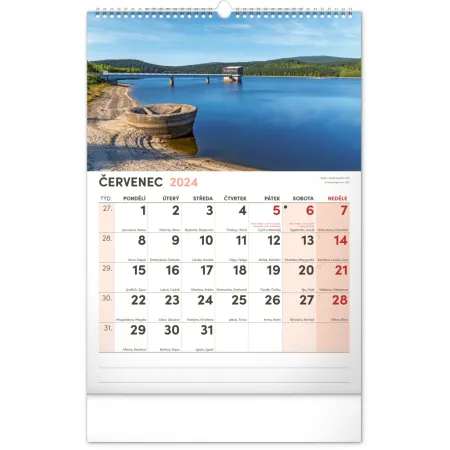 Nástěnný kalendář 2024 s extra velkým kalendáriem, 33 × 46 cm