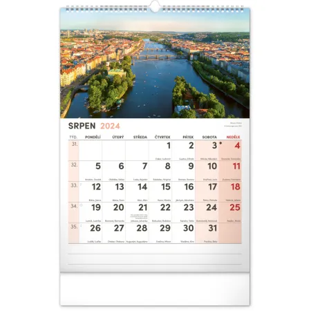 Nástěnný kalendář 2024 s extra velkým kalendáriem, 33 × 46 cm