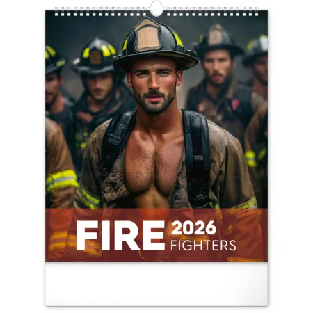 Nástěnný kalendář Dreamy Firefighters 2026, 30 x 34 cm