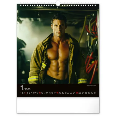 Nástěnný kalendář Dreamy Firefighters 2026, 30 x 34 cm