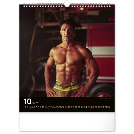 Nástěnný kalendář Dreamy Firefighters 2026, 30 x 34 cm