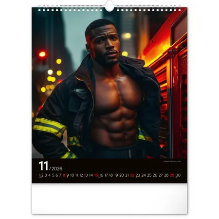 Nástěnný kalendář Dreamy Firefighters 2026, 30 x 34 cm