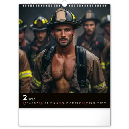 Nástěnný kalendář Dreamy Firefighters 2026, 30 x 34 cm