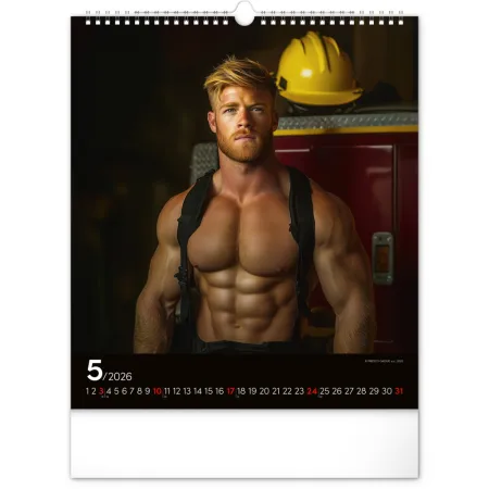 Nástěnný kalendář Dreamy Firefighters 2026, 30 x 34 cm