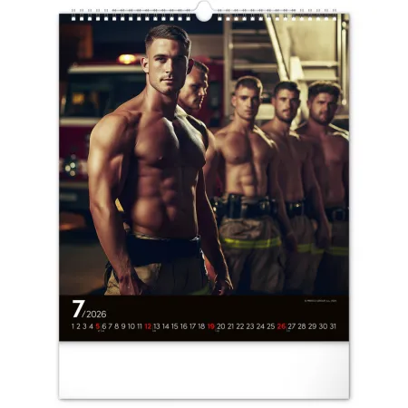 Nástěnný kalendář Dreamy Firefighters 2026, 30 x 34 cm