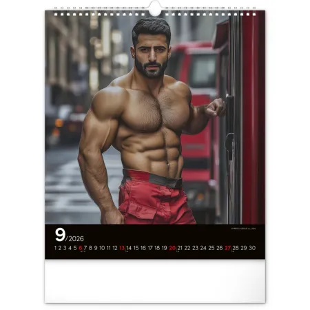 Nástěnný kalendář Dreamy Firefighters 2026, 30 x 34 cm