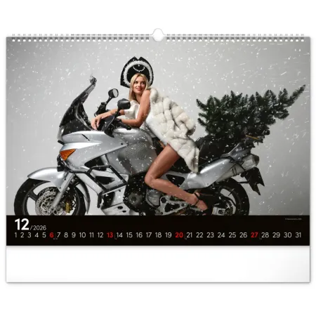 Nástěnný kalendář Girls &amp; Bikes 2026, 48 x 33 cm
