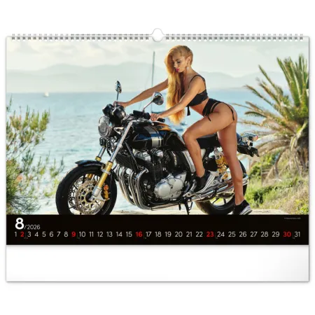 Nástěnný kalendář Girls &amp; Bikes 2026, 48 x 33 cm