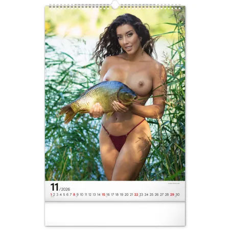 Nástěnný kalendář Girls and Carps 2026, 33 x 46 cm