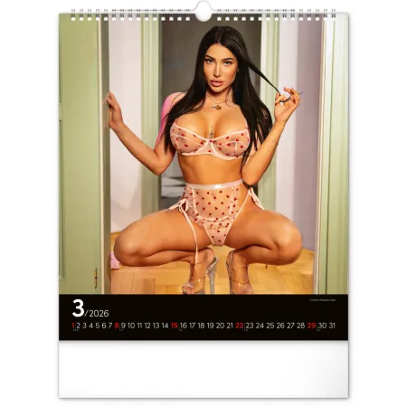 Nástěnný kalendář Hot Girls 2026, 30 x 34 cm