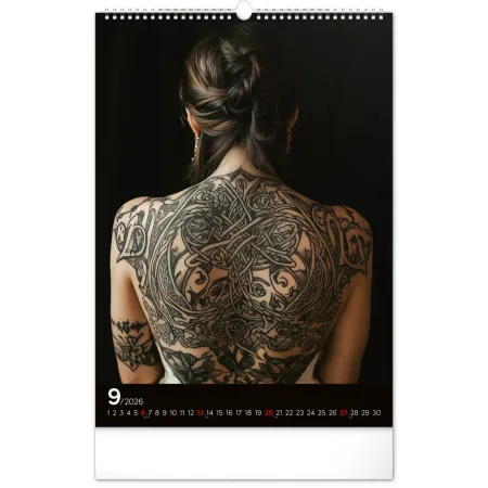 Nástěnný kalendář Inked Girls 2026, 33 x 46 cm