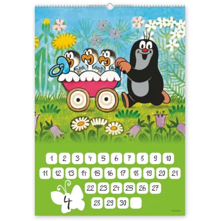 Nástěnný kalendář Krteček, se samolepkami, nedatovaný, 33 x 46 cm