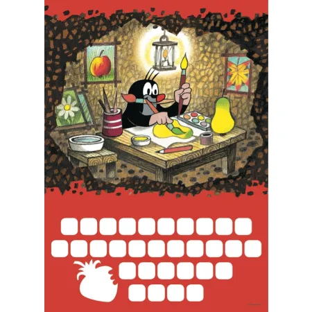 Nástěnný kalendář Krteček, se samolepkami, nedatovaný, 33 x 46 cm