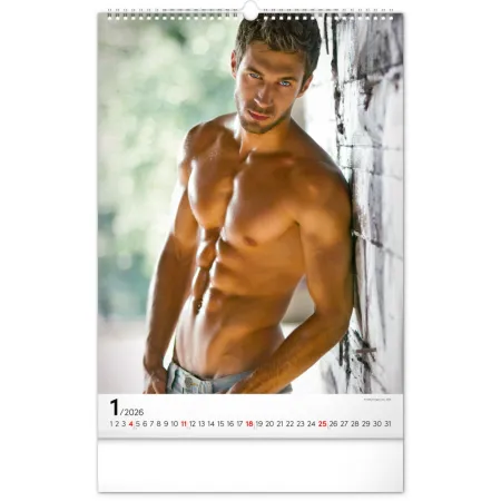 Nástěnný kalendář Men Exclusive 2026, 33 x 46 cm