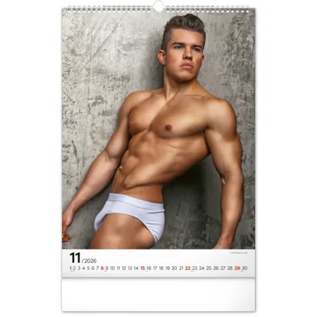 Nástěnný kalendář Men Exclusive 2026, 33 x 46 cm