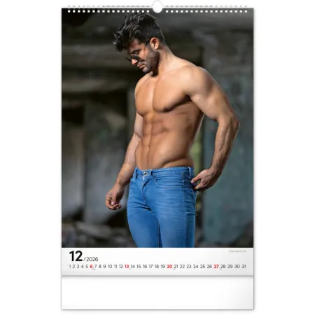 Nástěnný kalendář Men Exclusive 2026, 33 x 46 cm