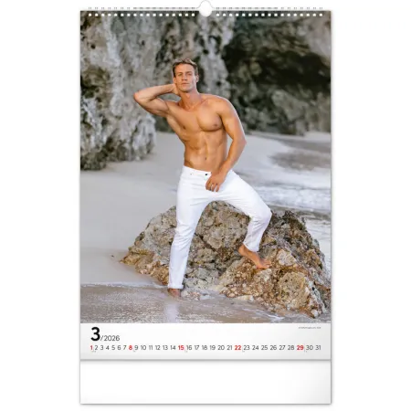 Nástěnný kalendář Men Exclusive 2026, 33 x 46 cm