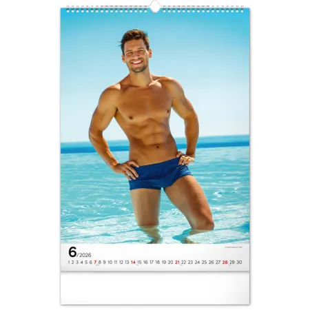 Nástěnný kalendář Men Exclusive 2026, 33 x 46 cm